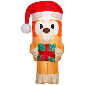 3.5 ft. Tall x 2.6 ft. W Christmas Inflatable Airblown-Bingo with Present-SM-Bluey