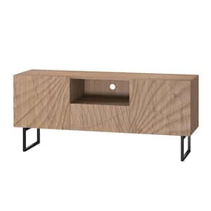 Olinto Oak 57.7 in. TV Stand for TVs up to 65 in. with Metal Legs