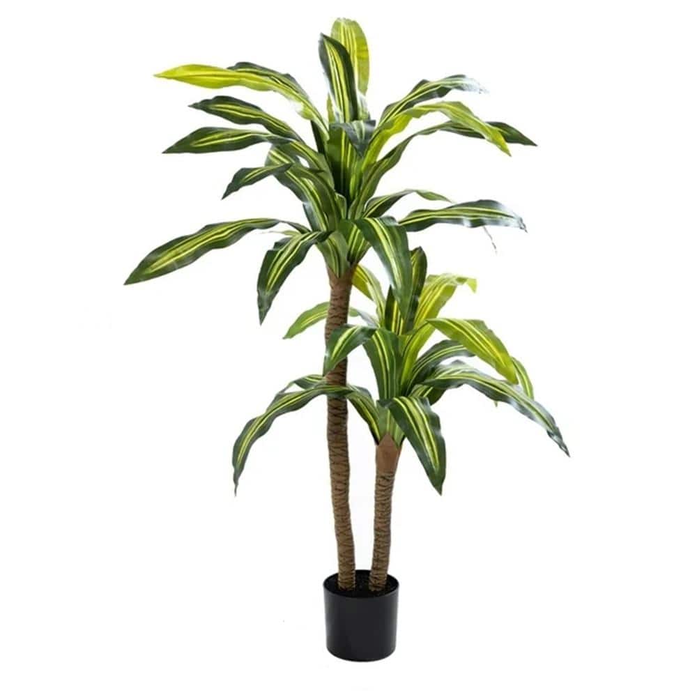 5 ft. Green Artificial Dracaena Plants in Pot