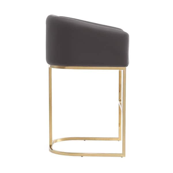 Manhattan Comfort Madeline Rose Gold and Black 27-in to 35-in Bar Stool -  3-Pack 3-198AMC5