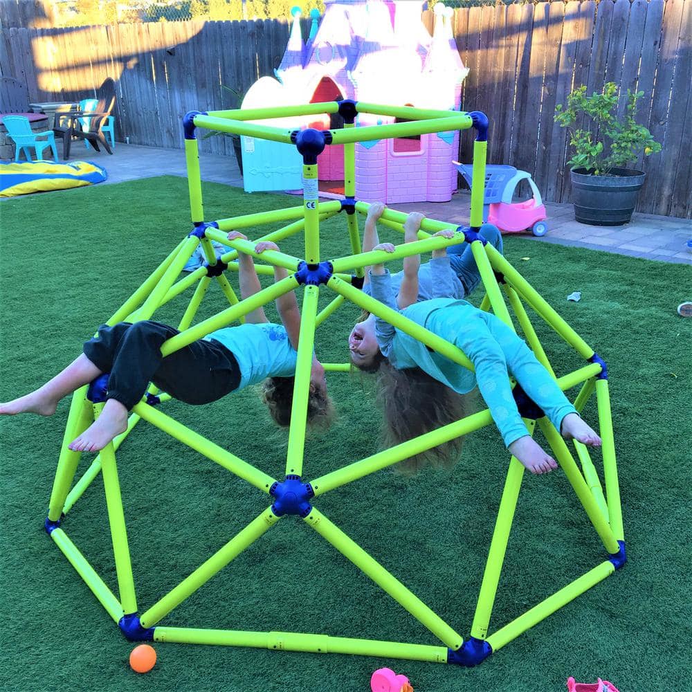 Green and Blue Plastic Indoor/Outdoor Climbing Tower with Fort