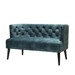 Lydia 49 in. Wide Blue Polyester Loveseat with Tufted Back