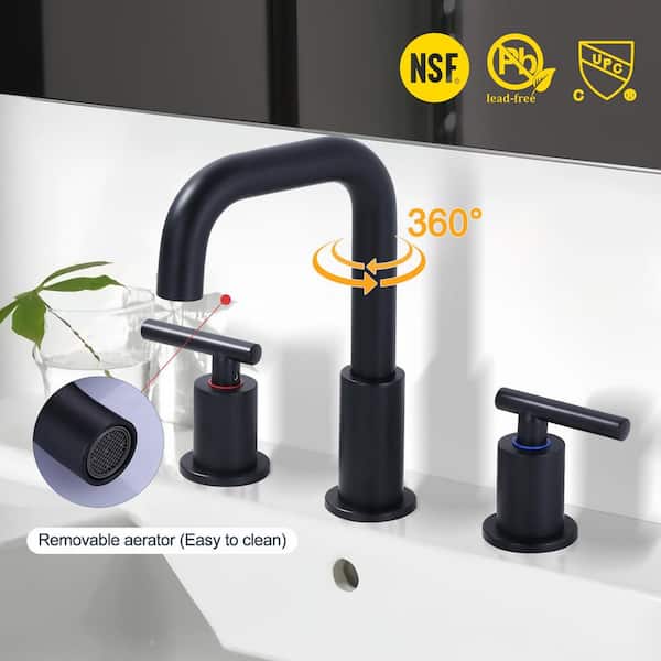 ARCORA 8 in. Widespread Double-Handle High-Arc Bathroom Sink