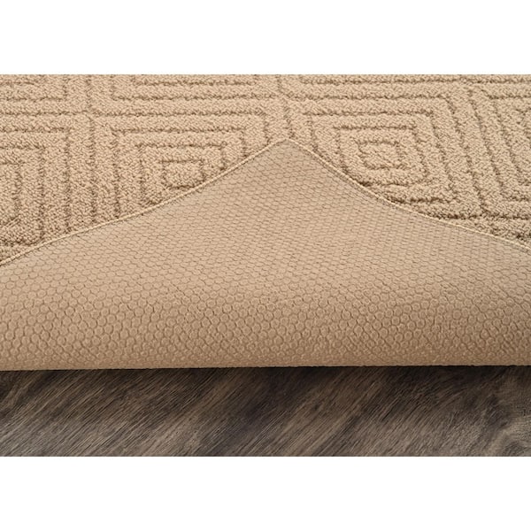 Garland Rug Brentwood Jasmine 9 ft. x 12 ft. Tan Geometric Area