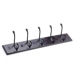23-7/8 in. (605 mm) Espresso and Brushed Oil-Rubbed Bronze Utility Hook Rack