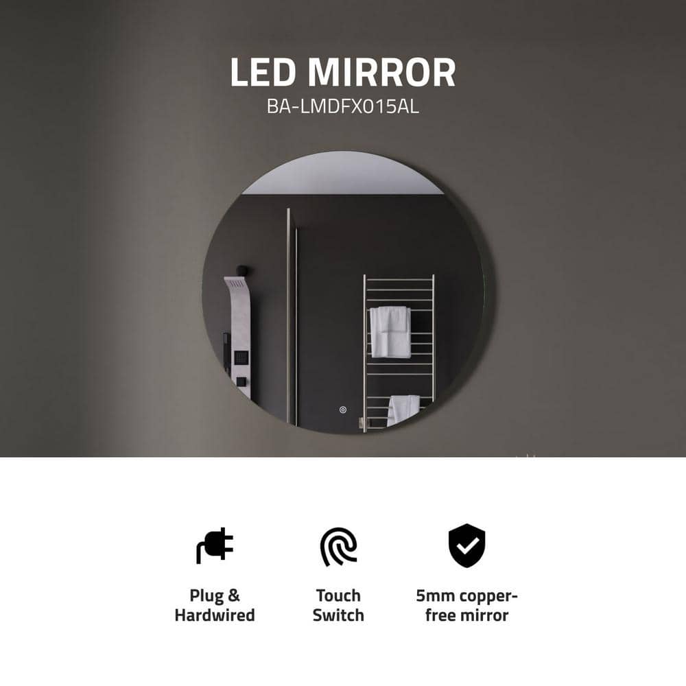 Rectangular Frameless LED Bathroom Vanity Mirror with Defogger