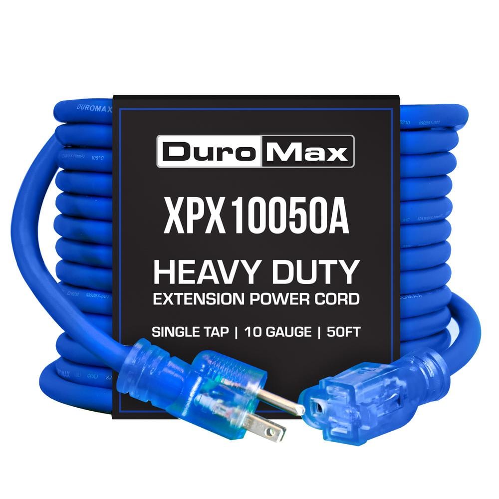 50 ft. 10/3 SJEOOW 15 Amp 120-Volt 1875-Watt Indoor/Outdoor -58° F - 221° F Triple Tap Blue Lighted Extension Power Cord price history on PriceWatchPro