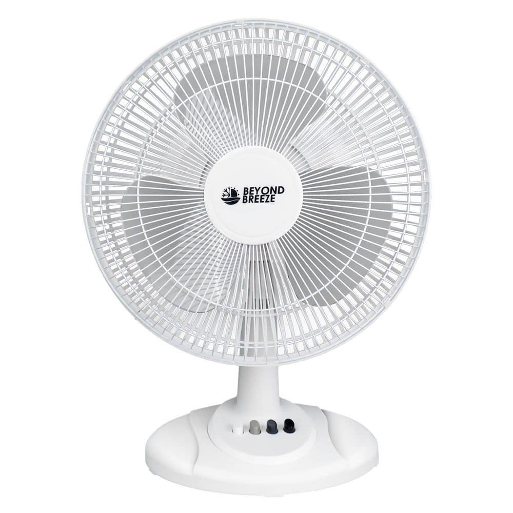 12 in. Oscillating Table Fan, 3-Speed Quiet Fan with Adjustable Tilt and Safety Grill for Home Office, White price history on PriceWatchPro