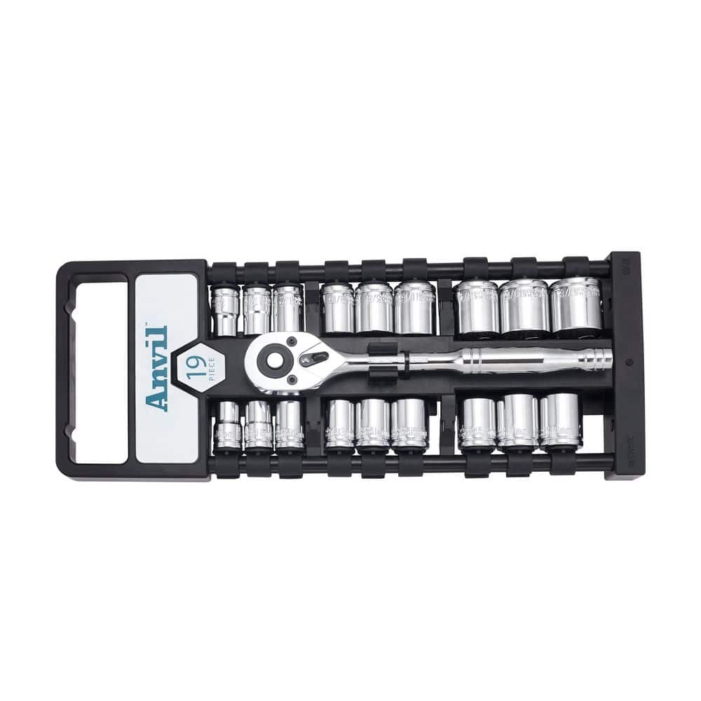 Anvil 19-Piece 3/8 in. Drive Pear Head Ratchet and Socket Set