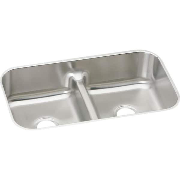 Elkay Lustertone Undermount Stainless Steel 32 in. Double Bowl Kitchen Sink