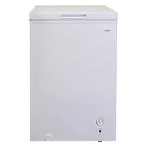 Compact Chest Freezer 3.5 cu. ft. (99L), White, Energy-Efficient Manual Defrost, Flat Back