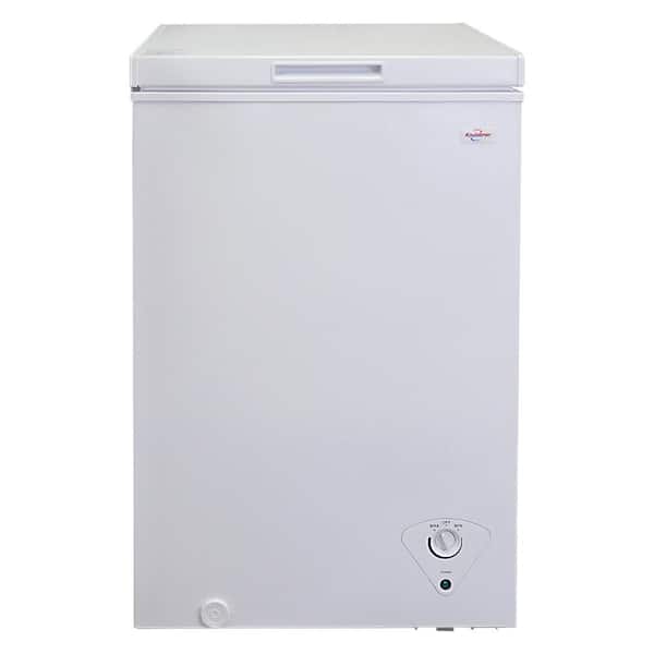 Koolatron Compact Chest Freezer 3.5 cu. ft. (99L), White, Energy-Efficient Manual Defrost, Flat Back