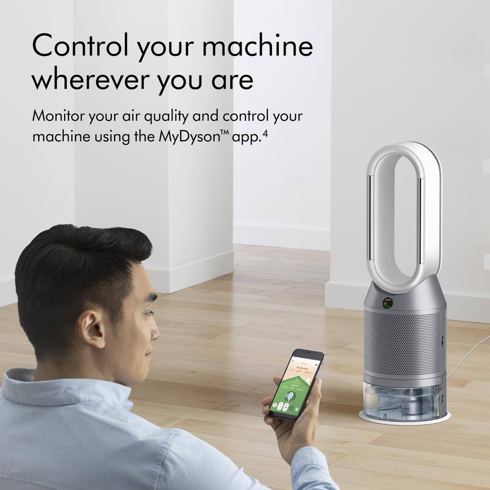 White and Silver Smart Air Purifier with HEPA Filter