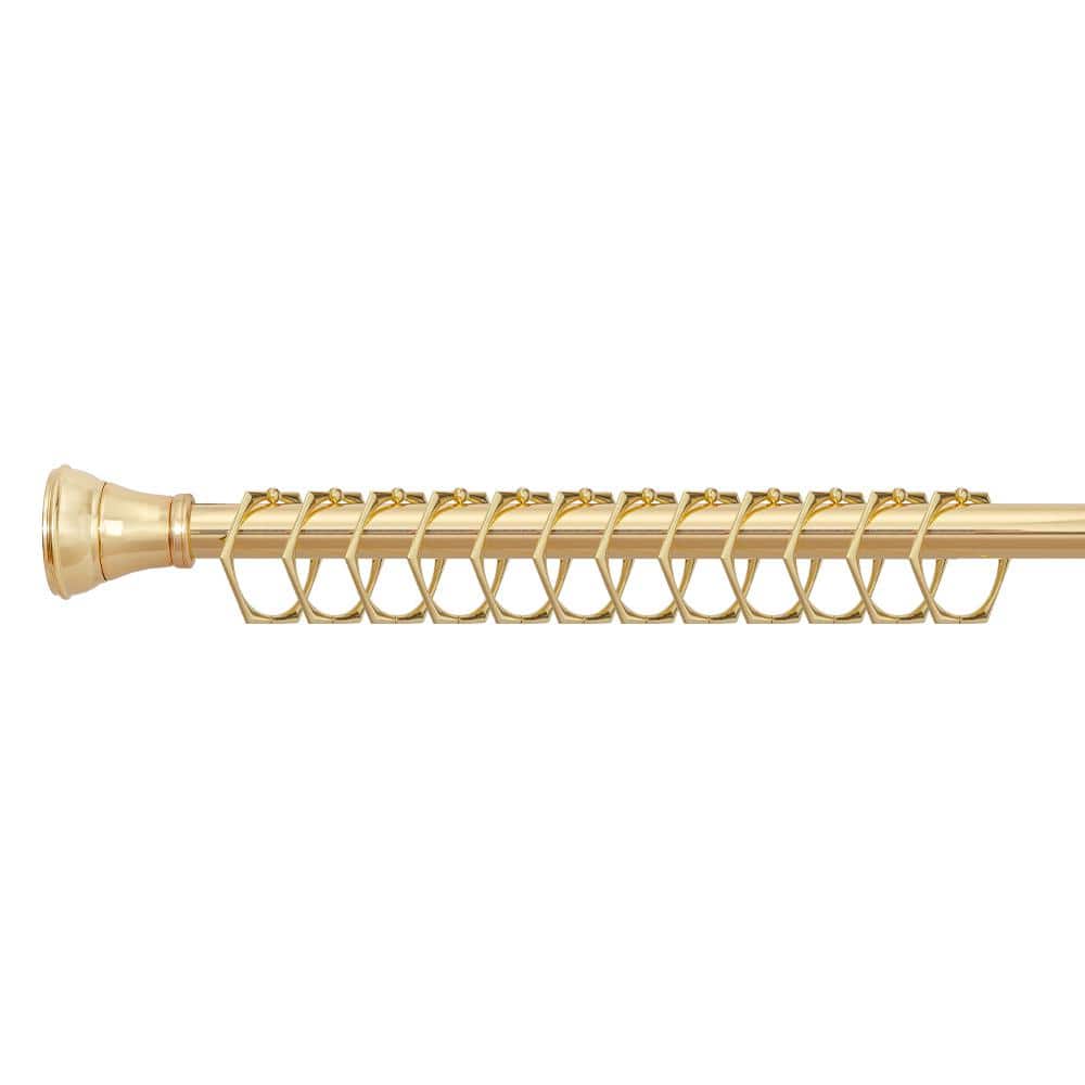 Gold Hexagonal Rustproof Zinc Shower Curtain Hooks Set of 12