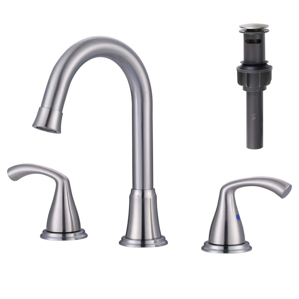 ARCORA 8 in. Widespread Double Handle Bathroom Faucet in Brushed Nicekl, Brushed Nickel -  AR6104100