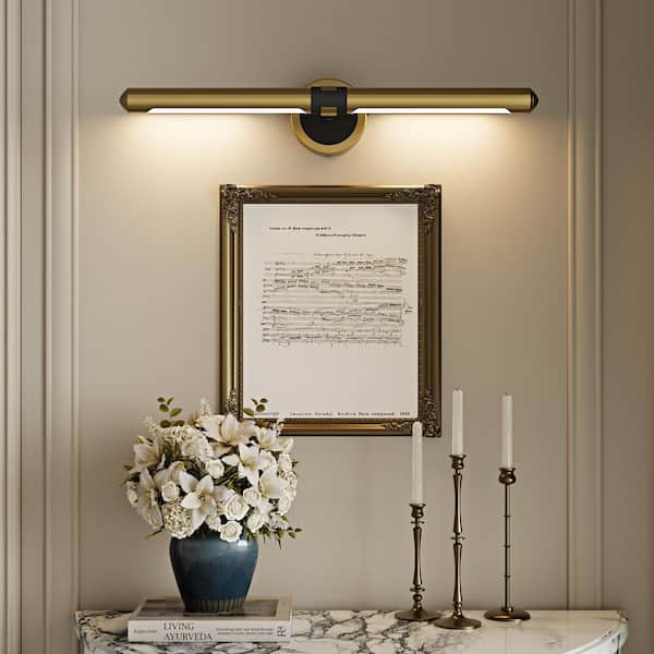 24 in. 1-Light Pure Copper Wall Mounted Picture Light Modern 5CCT LED Wall Light Display Artwork Vanity Light