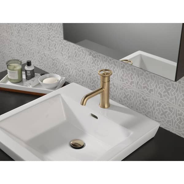 Delta Trinsic Gold Single Handle Single Hole Bathroom Faucet with