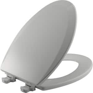 Lift-Off Elongated Closed Front Toilet Seat in Ice Grey
