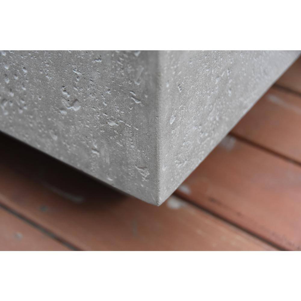 Light Gray Concrete Natural Gas Fire Pit Table, 58 Inch