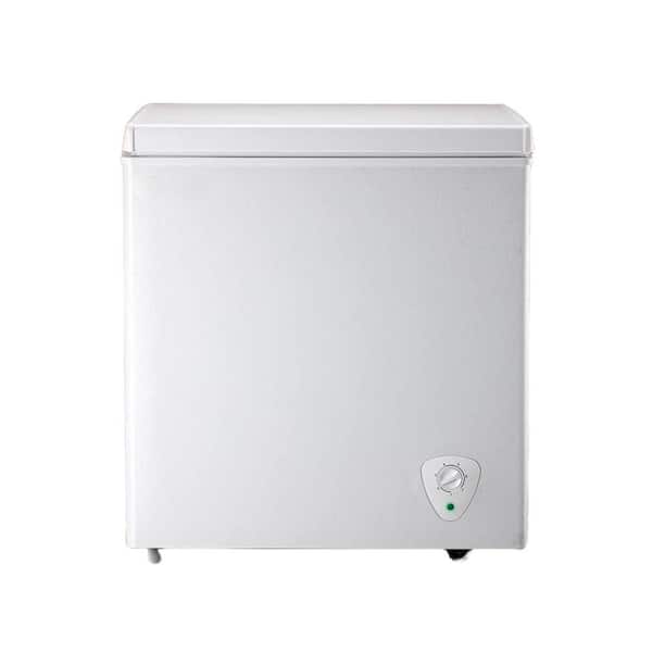 5.0 cu. ft. Manual Defrost Mini Upright Freezer in White with Adjustable 7 Thermostat and Removable Basket