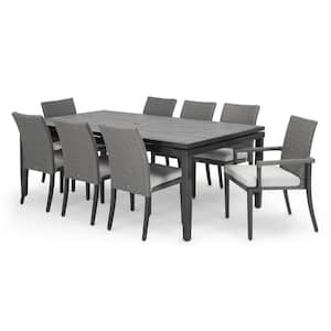 Vistano 9-Piece Wicker Outdoor Dining Set with Canvas Flax Sunbrella Cushions