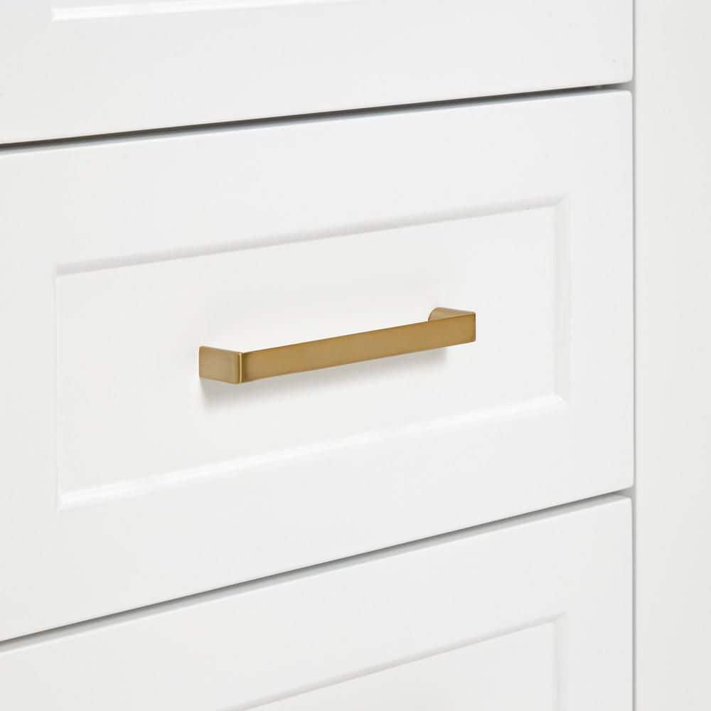 Taylor 60'' White Freestanding Single Vanity with Brass Hardware