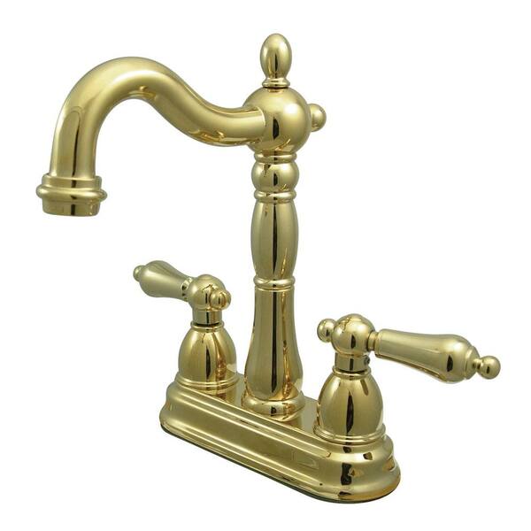 Kingston Brass Victorian 2-Handle Bar Faucet in Polished Brass
