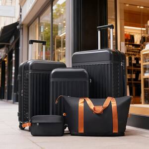 Merax 5 Bags 5-Piece Brown and White Expandable ABS Hardshell