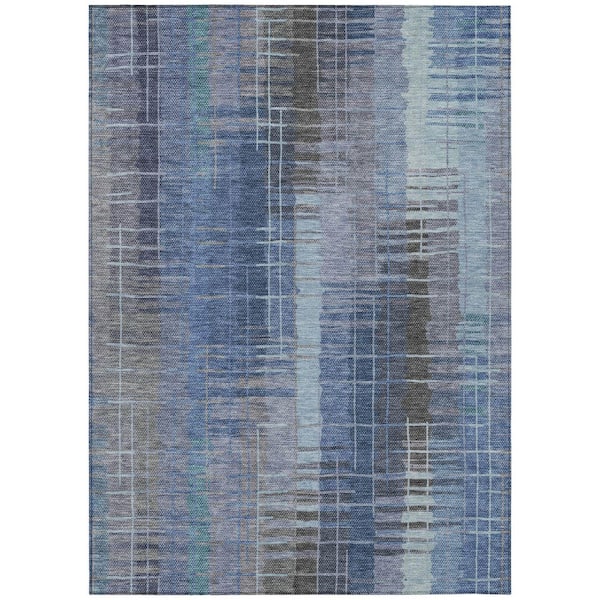 Addison Rugs Chantille Machine Washable Indoor/Outdoor Abstract ACN2261 Denim 2 ft. 6 in. x 3 ft. 10 in. Area Rug