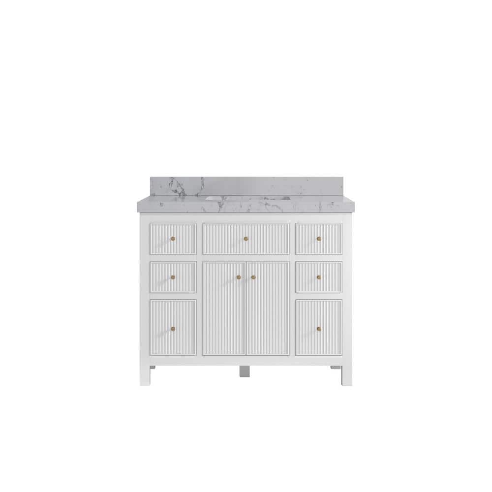 Sonoma 42 in. W x 22 in. D x 36 in. H Single Sink Bath Vanity in White with 2 in. Venatino Qt. Top price history on PriceWatchPro