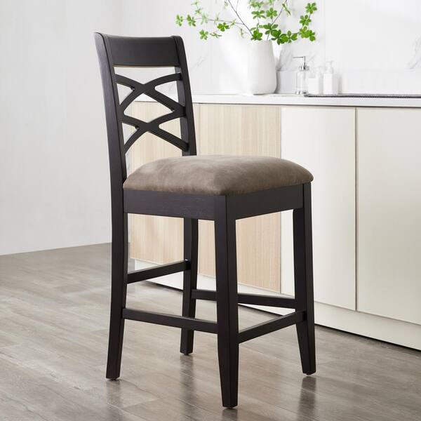 H Wood Double Crossback Black, What Size Stool For 40 Inch Counter