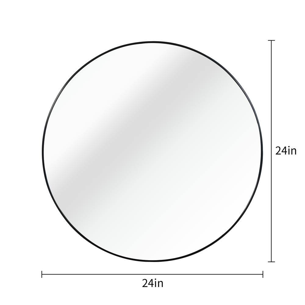 Black 24-Inch Round Metal Framed Dresser Mirror