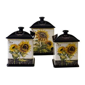 French Sunflowers Canister Set (3-Piece set)