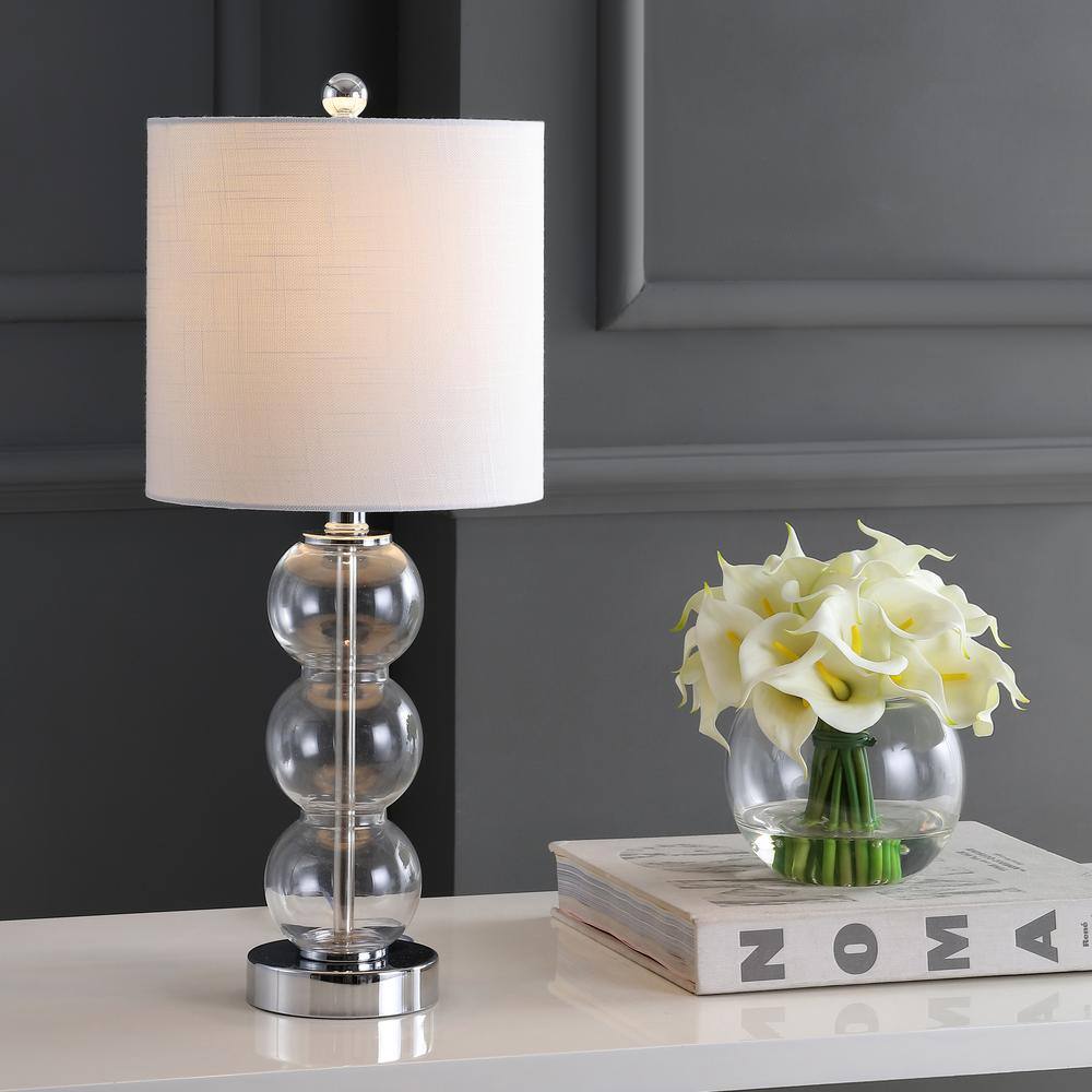 February 21  Glass/Metal LED Table Lamp  Clear/Chrome