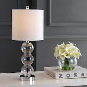 February 21 in. Clear/Chrome Glass/Metal LED Table Lamp
