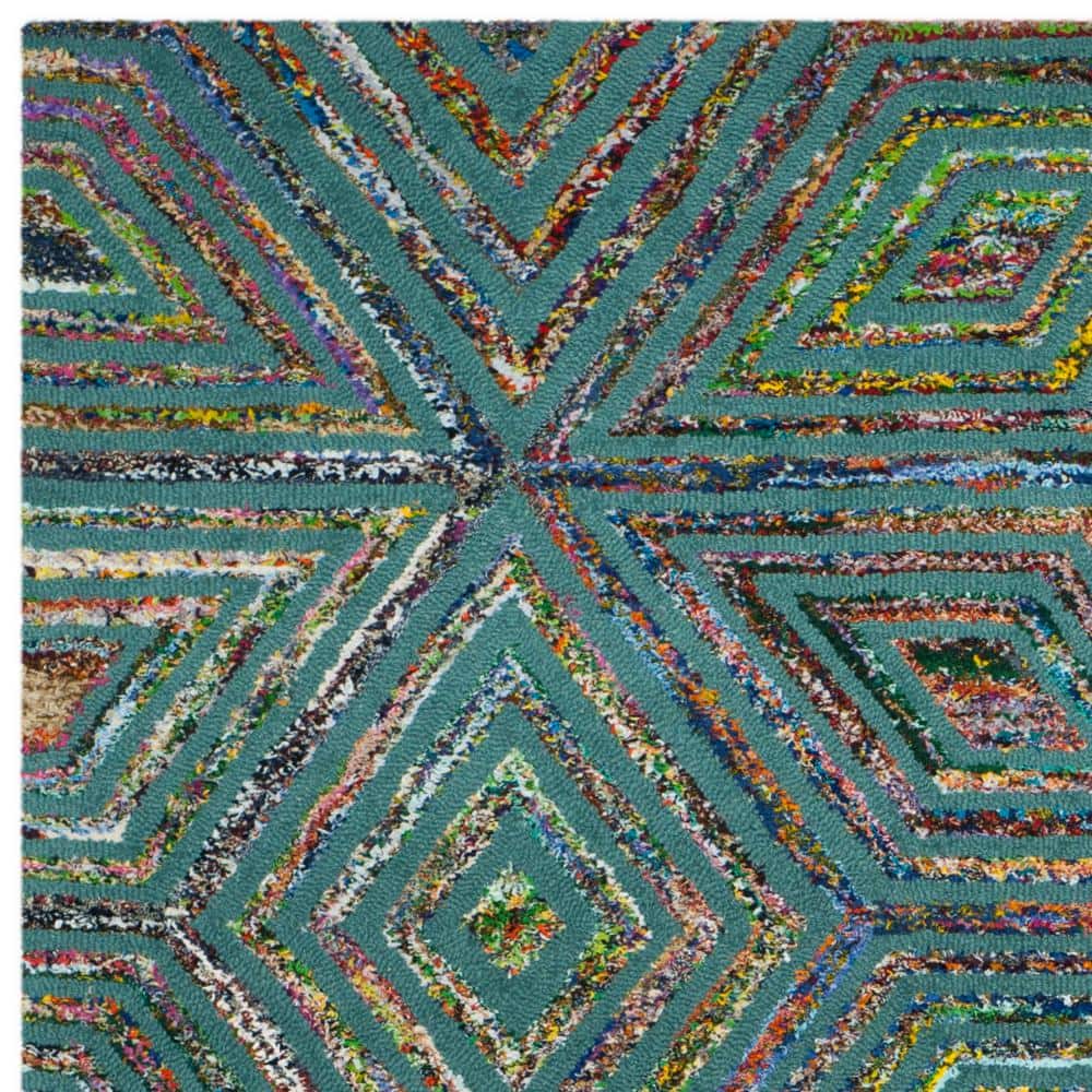 Handmade Nantucket Blue 9' x 12' Tufted Wool Area Rug