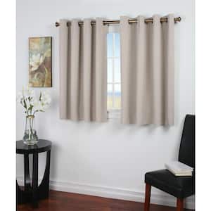Putty Polyester Solid 56 in. W x 36 in. L Grommet Blackout Curtain
