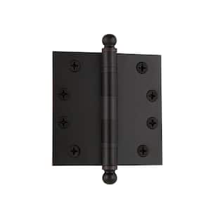 4 in. Ball Tip Heavy Duty Hinge with Square Corners in Timeless Bronze