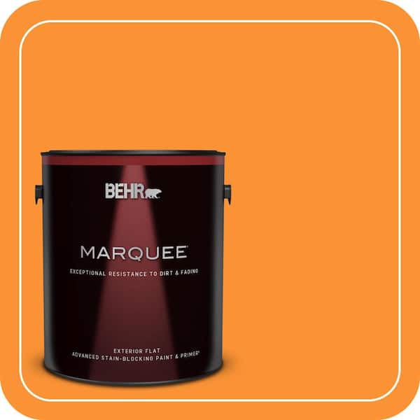BEHR MARQUEE 1 gal. #P240-7 Joyful Orange Flat Exterior Paint & Primer