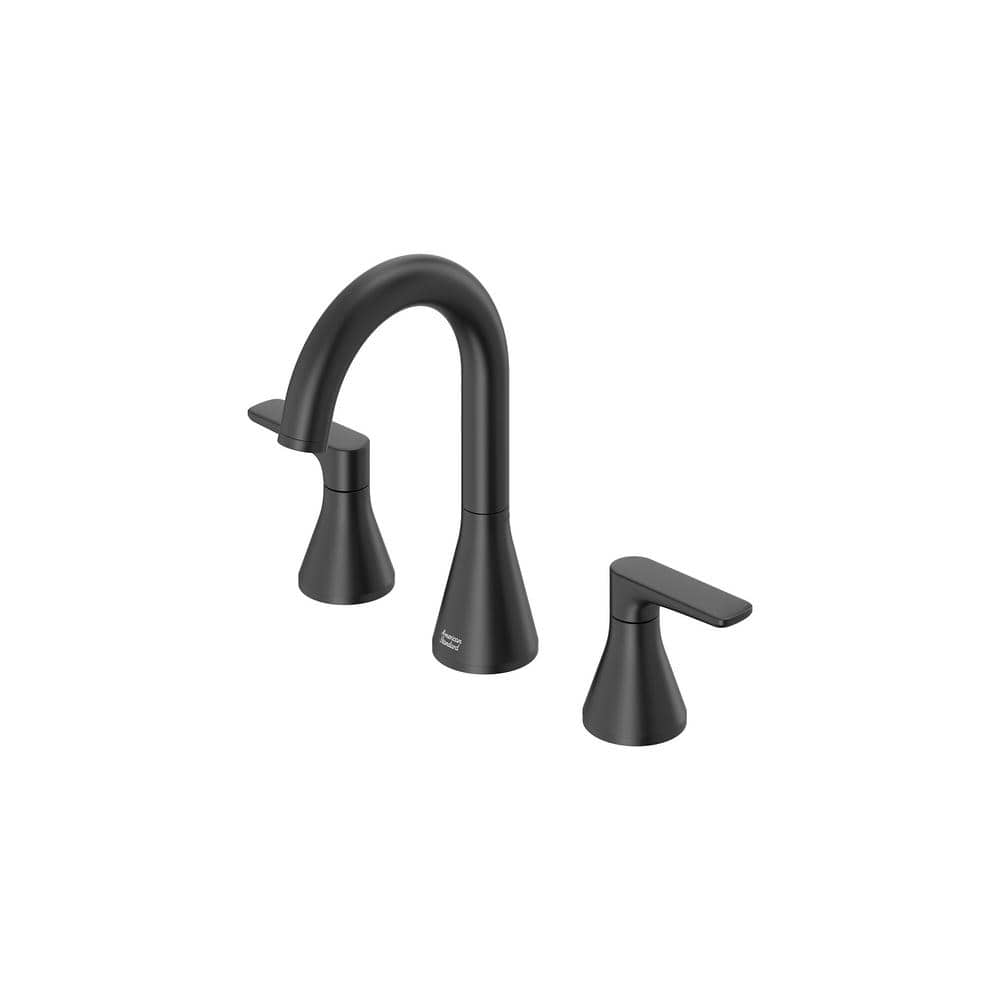 Matte Black Widespread 2-Handle Bathroom Faucet with Drain Assembly