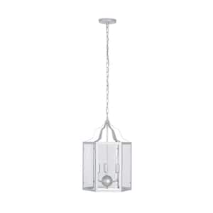 3-Light Silver Traditional Pendant and LED Bulb