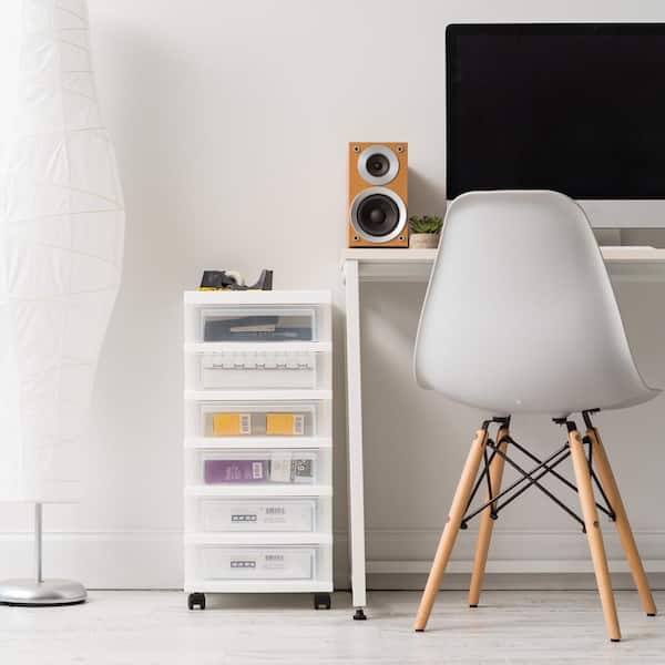 6 Drawer Cart Storage Bin in White