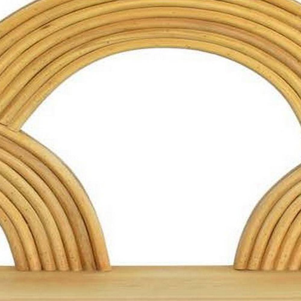 Natural Wood Semi-Circle Design Wall Shelf, 27 Inches