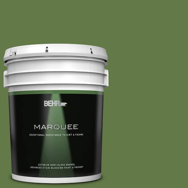 BEHR MARQUEE 5 gal. #M370-7 Mown Grass Semi-Gloss Enamel Exterior Paint & Primer