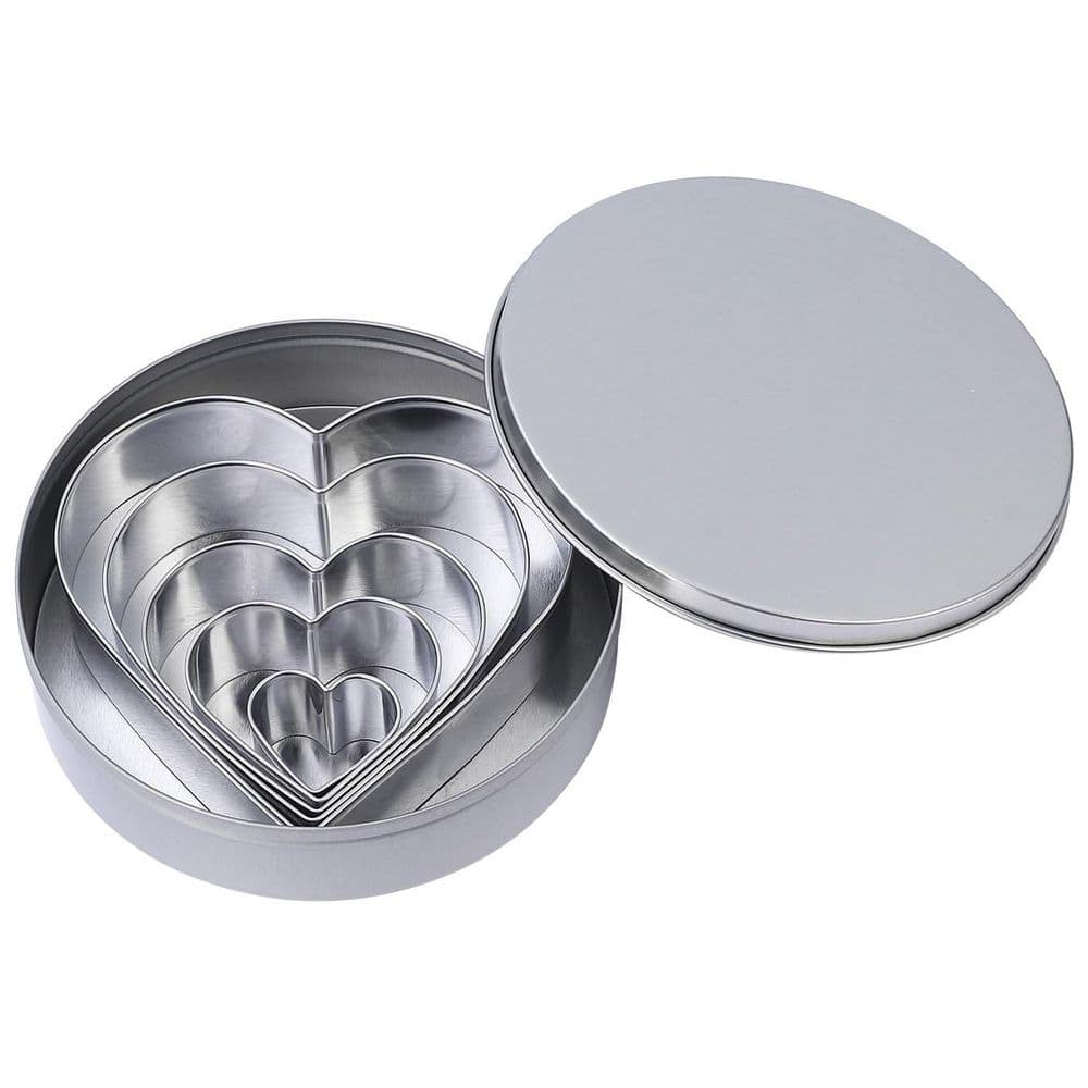 5 Piece Stainless Steel Heart Cookie Cutter Set with Iron Storage Box for Baking Valentine Birthday Wedding price history on PriceWatchPro
