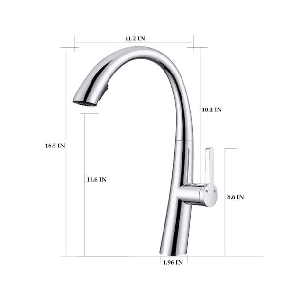 Single Handle Pull Out Sprayer Kitchen Faucet in Chrome