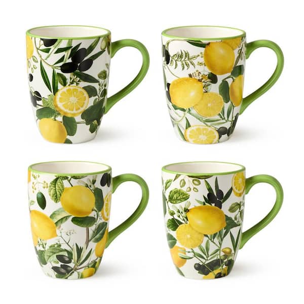 Limone 20 oz. Multi-Colored Ceramic Beverage Mug (Set of 4)
