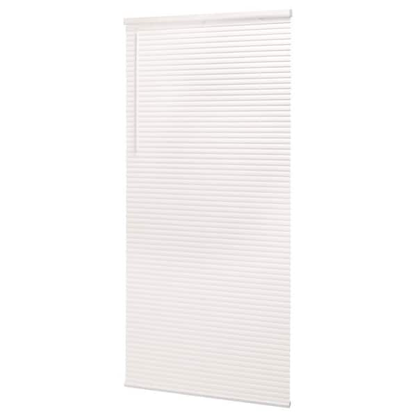 Hampton Bay White Cordless Room Darkening Vinyl Mini Blinds with 1 in.  Slats-34 in. W x 48 in. L (Actual Size 33.5 in. W x 48 in. L)  10793478184255 - The Home Depot