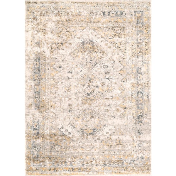 Vintage Speckled Shaunte 4 ft. x 6 ft. Gold Area Rug