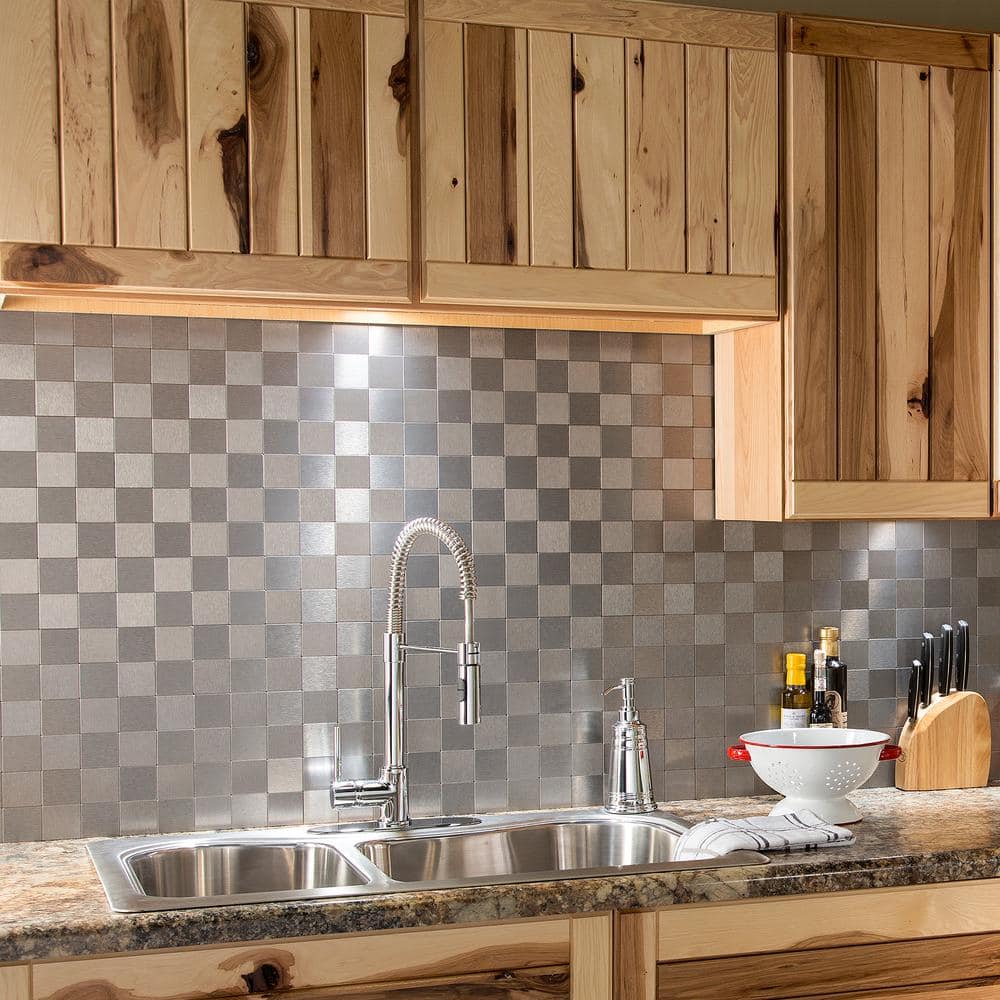 Stainless Steel Peel and Stick Backsplash Tiles for Kitchen and Bathroom